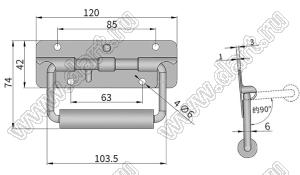 HASP-120SS ручка переноски пружинная; L=120мм; сталь нержавеющая