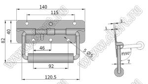 HASP-140SS ручка переноски пружинная; L=140мм; сталь нержавеющая