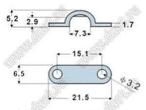 G15-3 фиксатор кабеля с винтовым креплением 2x; нейлон-66 (UL); натуральный