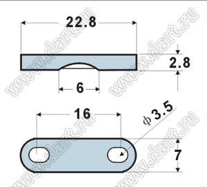 P16-14 фиксатор кабеля с винтовым креплением 2x; нейлон-66 (UL); натуральный