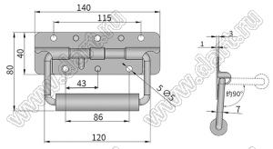 HASP-140SC ручка переноски пружинная; L=140мм; сталь углеродистая хромированная