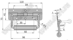 HASP-110SC ручка переноски пружинная; L=110мм; сталь углеродистая хромированная