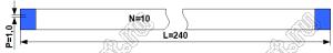 BLFPC P1,0 10PIN 240mm шлейф плоский, шаг 1,0мм 10 жил длина 240мм, контакты на одной поверхности