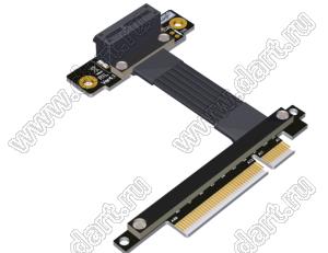 R81SL 4.0 кабель удлинительный PCIe 4.0 x8 на x1 для расширения графических видеокарт, вертикальный прямоугольный; длина кабеля от 5 до 100см