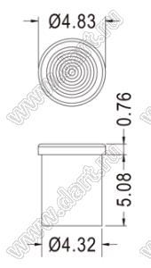 LEM-223PMMA cветовод; A=5,08мм; B=4,32мм; PMMA; прозрачный