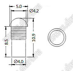 LGPG8-11 cветовод; A=8,5мм; B=4,0мм; поликарбонат (UL); прозрачный