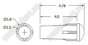 LGPG51-5 cветовод; A=4,0мм; B=1,5мм; поликарбонат (UL); прозрачный