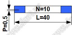 BLFPC P0,5 10PIN 40mm шлейф плоский сверхтонкий FFC/FPC; 10; длина 40мм; контакты на одной поверхности