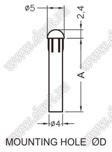 LEM-53-24 cветовод; A=24,0мм; B=4,0мм; поликарбонат (UL); прозрачный