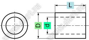 BLSTP-062110180ABS-W стойка трубчатая гладкая; 6,2x11x18мм; пластик ABS; натуральный