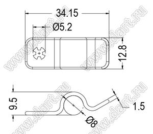 CDK-3-1 фиксатор кабеля с креплением винтом М4; нейлон-66 (UL); натуральный