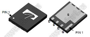 AONS21307 (DFN5x6-5L) полевой SMD транзистор с изолированным затвором; P-канал; Uси=-30В; Iс=-24мА; RDS(ON)=11(Ом) (max при VGS=10V)