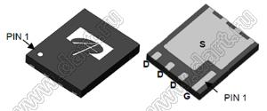 AONS21321 (DFN5x6-5L) полевой SMD транзистор с изолированным затвором; P-канал; Uси=-30В; Iс=-24мА; RDS(ON)=16,5(Ом) (max при VGS=10V)