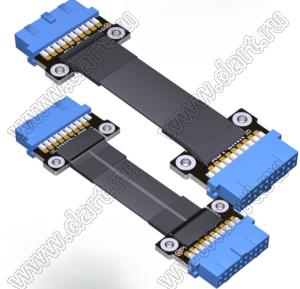 UFF3-MM-20PF1DF1C кабель удлинительный плоский USB 3.0 Int.19p штекер - Int.19p штекер; длина кабеля от 3 до 300см