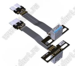 USW3-FM-OTG-13PS5TW6A кабель удлинительный USB 3.0 Type-A «мама» - плоский кабель OTG «папа» Micro-B; длина кабеля от 3 до 300см