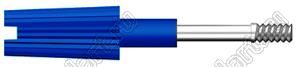 BLHSP-023320480L винт UNC#4-40 удлиненный с пластиковой головкой; 2,3x32,0x48,0мм; 4-40UNC/2,7; H=16,0мм; L=48,0мм; сталь никелированная; цвет головки: синий