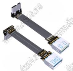 USW3-FM-OTG-13PS4BW7R кабель удлинительный USB 3.0 Type-A «мама» - плоский кабель OTG «папа» Micro-B; длина кабеля от 3 до 300см