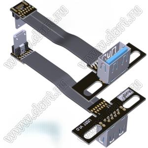 USW2-FM-OTG-13PW3RS5T кабель удлинительный плоский USB 2.0 Type-A «мама» к Micro-B «папа» OTG; длина кабеля от 3 до 300см