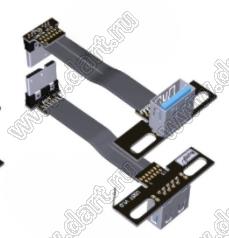 USW3-FM-OTG-13PS5TW7A кабель удлинительный USB 3.0 Type-A «мама» - плоский кабель OTG «папа» Micro-B; длина кабеля от 3 до 300см