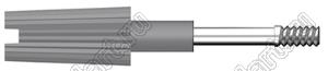 BLHSP-023240450G винт UNC#4-40 удлиненный с пластиковой головкой; 2,3x24,0x45,0мм; 4-40UNC/2,7; H=21,0мм; L=45,0мм; сталь никелированная; цвет головки: серый