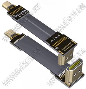 HAD-MF-20PD4A2 кабель удлинительный плоский HDMI 2.0, типа A-D-папа/мама, разрешение до 4K при 60 Гц; длина кабеля от 3 до 200см