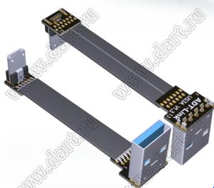 USW2-MM-13PW3RS3A кабель удлинительный плоский USB 2.0 Type-A с разъемом Micro-B; длина кабеля от 3 до 300см