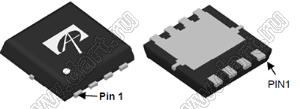 AONR21305C (DFN 3x3_EP) полевой SMD транзистор с изолированным затвором; P-канал; Uси=-30В; Iс=-34мА; RDS(ON)=6,5(Ом) (max при VGS=10V)