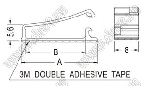 WDF-8(3M) зажим проводов на самоклеящейся площадке; 25,5x8,0мм; нейлон-66; черный