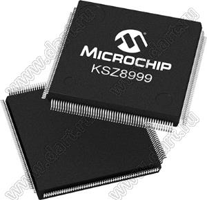KSZ8999I (PQFP-208) микросхема встроенный 9-портовый коммутатор 10/100 с PHY и буфером кадров