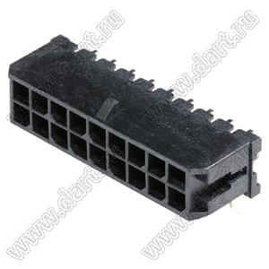 MOLEX 43045-1801 вилка на плату двухрядная угловая; шаг 3,0мм; P 3,00мм; 2x9-конт.