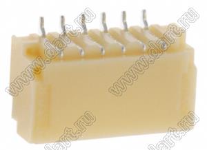 A1001-SMT-06AW (SM06B-SRSS-TB) вилка SMD горизонтальная на плату; шаг 1,0мм; шаг 1,00мм; 6-конт.