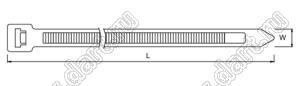 GT-150M-WELB стяжка кабельная холодостойкая; L=150мм; W=2,5мм; D петли=35мм; 8,1кгс; нейлон 6.6 (UL)