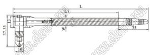 HSS-173-BCT стяжка кабельная с пряжкой; L=208мм; L1=173мм; D петли=40мм; W=9,0мм; 80кгс; нейлон 66 (UL)