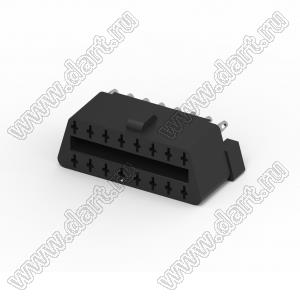 226B-1201 розетка OBD2, тип A/B, под пайку, формованный