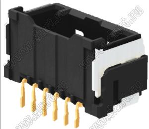 MOLEX CLIK-Mate-1.50™ 2132260611 вилка SMD однорядная горизонтальная, цвет черный; 6-конт.