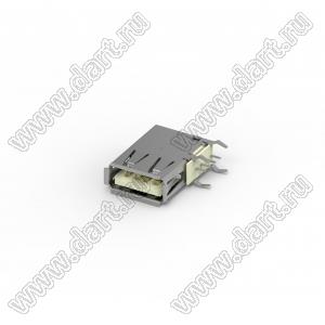 205F-DAN0-R розетка USB 2.0, тип A, угловой, DIP, GF