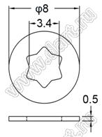 S7FW-8-3.4-0.5 шайба; D=8,0мм; d=3,4мм; T=0,5мм; нейлон-66 (UL); натуральный/черный/оранжевый