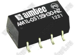 AM1L-0515SH30-NZ модульный источник питания постоянного тока (DC/DC); Uвх=45...5,5В; Uвых=15В; Iвых=67мА; Uпр=3000; 1Вт