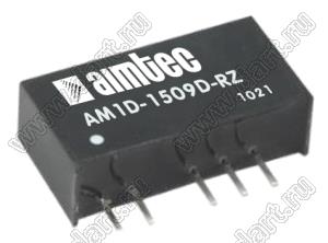 AM1D-1509D-RZ модульный источник питания постоянного тока (DC/DC), двухполярный; Uвх=13,6...16,5В; Uвых=±9В; Iвых=±55,6мА; Uпр=1000; 1,0Вт