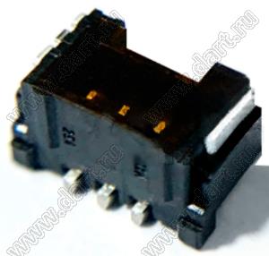 MOLEX Micro-Lock1.25™ 5055680371 вилка однорядная прямая для SMD монтажа, цвет черный; 3-конт.
