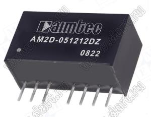 AM2D-051212DZ модульный источник питания постоянного тока (DC/DC); Uвх=4,5...5,5В; Uвых=12/12В; Iвых=83/83мА; Uпр=1000; 2,0Вт