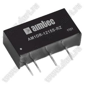 AM1DR-1215S-RZ модульный источник питания постоянного тока (DC/DC); Uвх=10,8...13,2В; Uвых=15В; Iвых=67мА; Uпр=1000; 1,0Вт