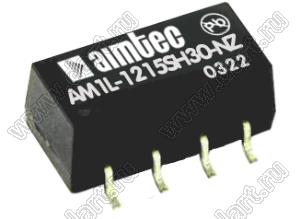AM1L-1215SH30-NZ модульный источник питания постоянного тока (DC/DC); Uвх=10,8...13,2В; Uвых=15В; Iвых=67мА; Uпр=3000; 1Вт