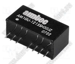 AM1GU-1215SH30JZ модульный источник питания постоянного тока (DC/DC); Uвх=12 (4,5...36)В; Uвых=15В; Iвых=67мА; 1,0Вт
