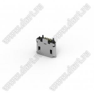 207F-BA00 розетка Micro USB 2.0, тип B, вертикальный, SMT, GF