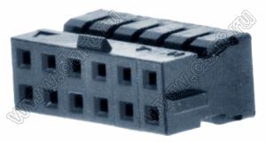 Molex Milli-Grid™ 51110-1256 корпус разъема на провод с боковым ключом и центральной защелкой; шаг 2,00мм; P 2,00мм; 12-конт.