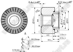 СИШК713367.016-17 втулка резьбовая развальцовочная (бонка); сталь оцинкованная; L=6,0мм; сталь оцинкованная; сталь оцинкованная