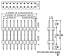 2213DI-02G-5400 (2x1) вилка открытая прямая двухрядная с двойным изолятором на плату для монтажа в отверстия.; шаг 2,54мм; 2x1-конт.