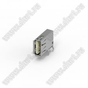 205F-DAN0-R розетка USB 2.0, тип A, угловой, DIP, GF