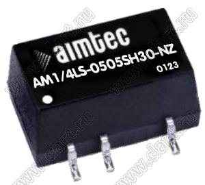 AM1/4LS-0505SH30-NZ модульный источник питания постоянного тока (DC/DC); Uвх=4,5...5,5В; Uвых=5В; Iвых=50мА; Uпр=3000; 0,25Вт